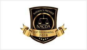 A black and gold badge with the words " nation 's premier top ten ranking 2 0 1 8 ".