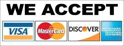 A logo for the credit card company accepts.